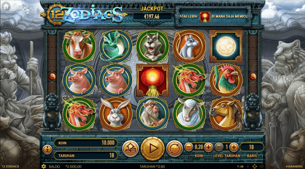 Slot Paling Mudah Maxwin Di Slot Habanero 12 Zodiacs